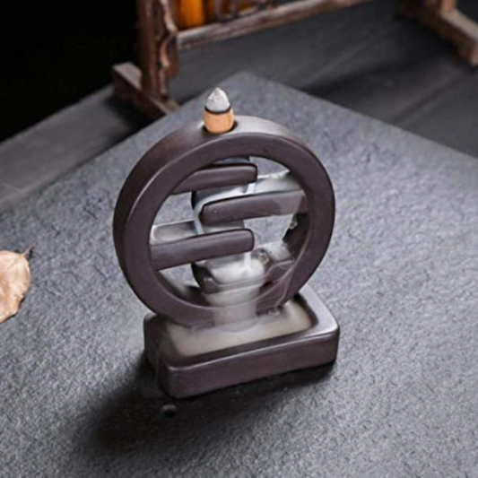 Tata Round Backflow Incense Burner Waterfall