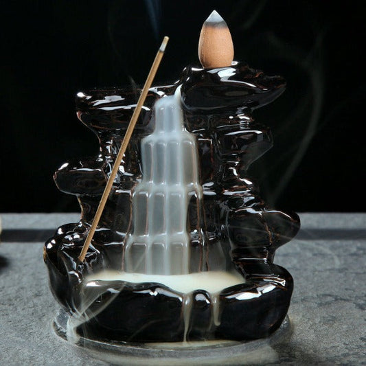 Black Cascade Waterfall Backflow Incense Burner