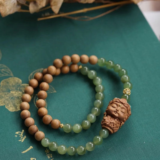 Sandalwood Jade Tara bodhisattva Bracelet