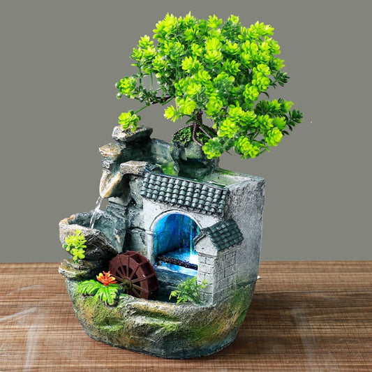 Rockery Tabletop Waterfall Bonsai Tree Fountain