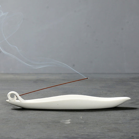 White Ceramic Incense Stick Holder Home Decoration