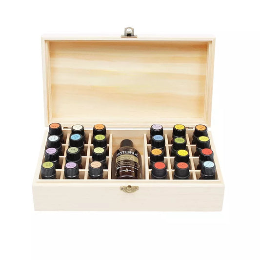 Essential Oil Wooden 24+1 Compartment Storage Box