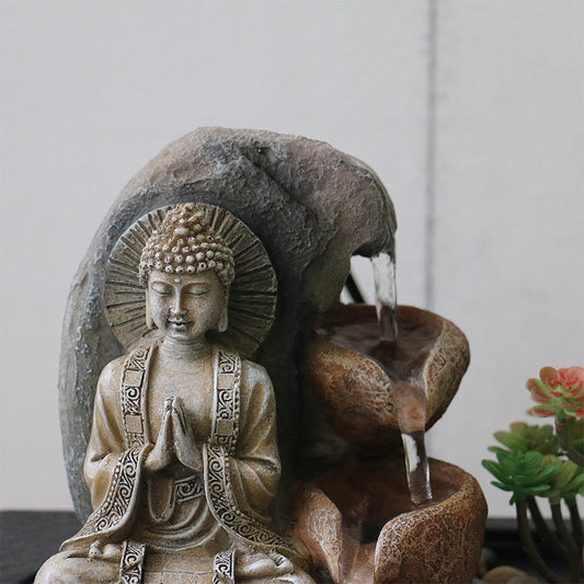 Indoor Desktop Fountain Waterfall With Buddha Statue