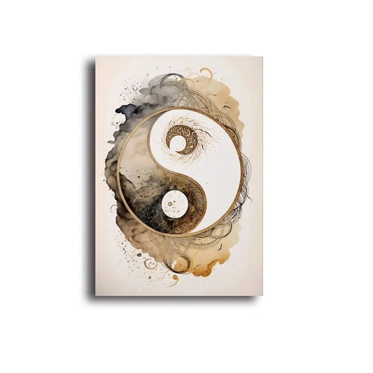 Buddha Wall Art - Yin Yang Tree Poster Canvas Painting