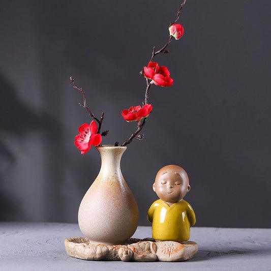 Little Monk with Zen Flowers