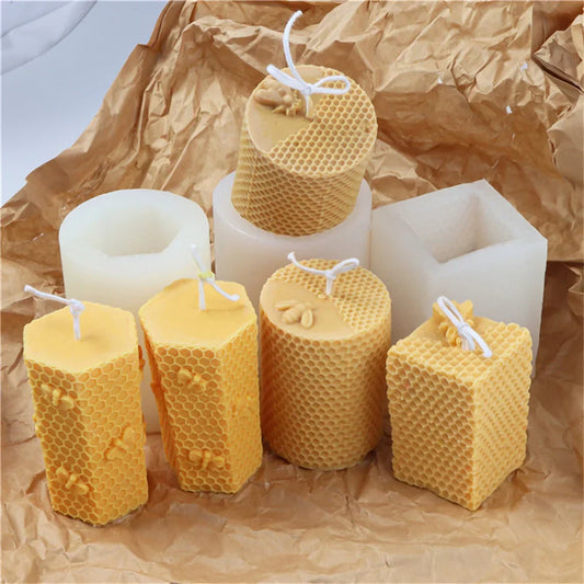 3D Honeycomb Beeswax Aromatherapy Handmade Candle With Mold