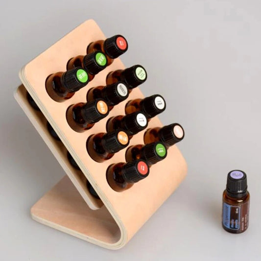 12 Holes Wooden Essential Oil Display Stand Tabletop Holder