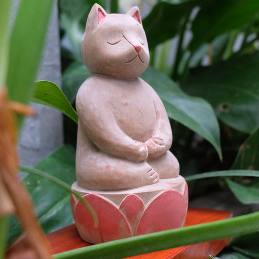 Luci Cat - Yoga Cat Statue | Meditating Cat Statue