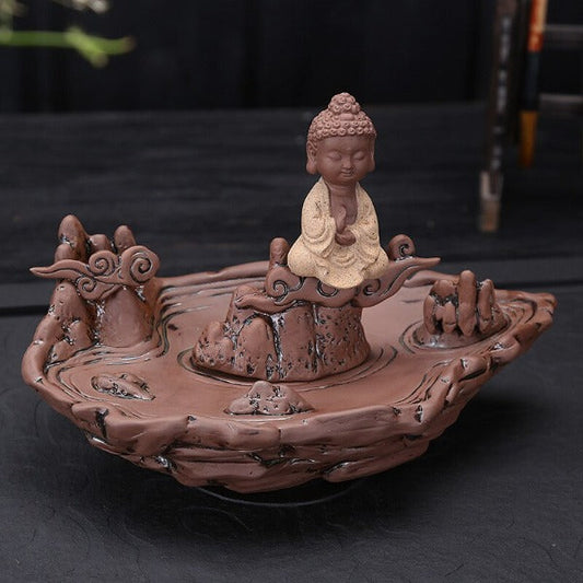 Fisherman Backflow Buddha Incense Burner Waterfall