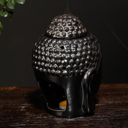 Black Buddha Head Oil Burner