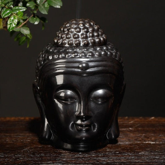 Black Buddha Head Oil Burner