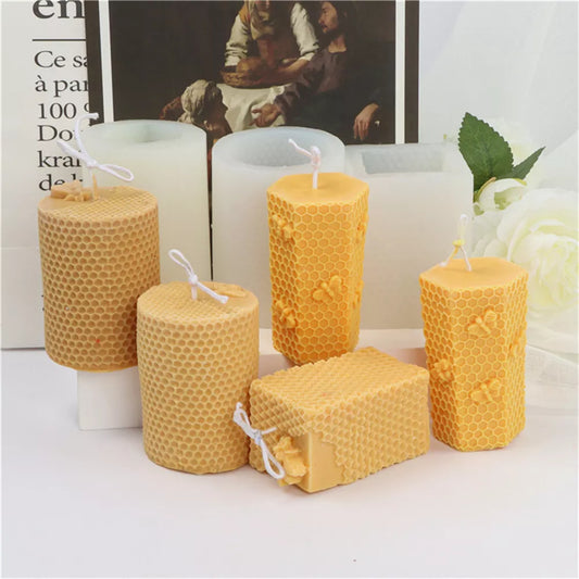 3D Honeycomb Beeswax Aromatherapy Handmade Candle With Mold